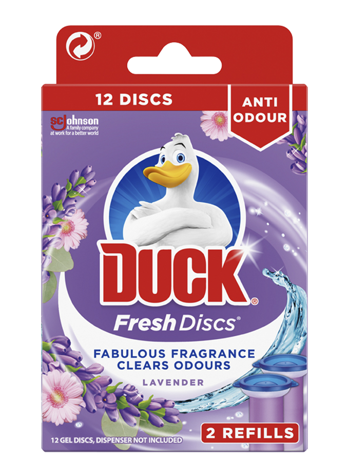 Hygienic Lime Zest Descaler Discs 12 x Duck Toilet Gel Stamps Handle & Tube